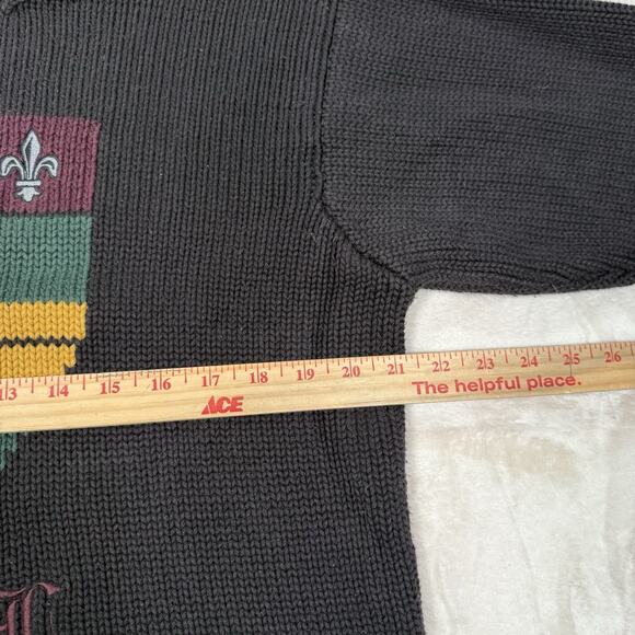 VTG POLO Ralph Lauren Heraldic Shield Sweater Men's Size Medium Cotton 90s - Picture 6 of 7